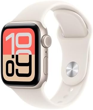 Apple Watch SE 3 [GPS + Cellular 40mm] Smartwatch with Starlight Aluminum Case with Starlight Sport Band – S/M. Fitness and Sleep Trackers, Heart Rate Monitor, Always-On Display, Water Resistant