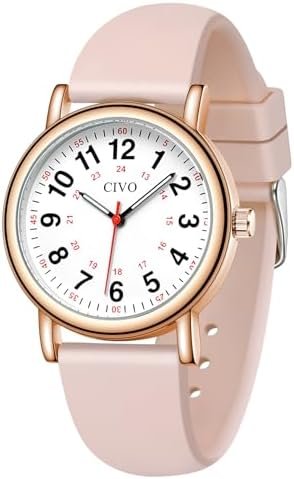 CIVO Nurse Watches for Women Men: Analog Waterproof Watch with Second Hand | Easy Read Dial, 12/24 Hour Military Time, Nursing, Gifts for Medical Student Nurses Doctors Ladies