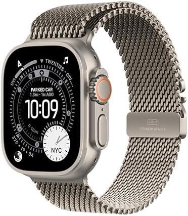 Apple Watch Ultra 3 [GPS + Cellular 49mm] Running & Multisport Smartwatch w/Rugged Titanium Case w/Natural Titanium Milanese Loop – M. Satellite Communications, Advanced Health & Fitness Tracking